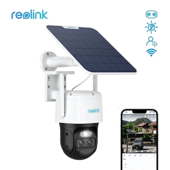 Reolink TrackMix Wi-Fi 4K 8MP Solar Security Camera, Auto Tracking, Pan Tilt, 6x Hybrid Dual-Lens Zoom, Color Night Vision
