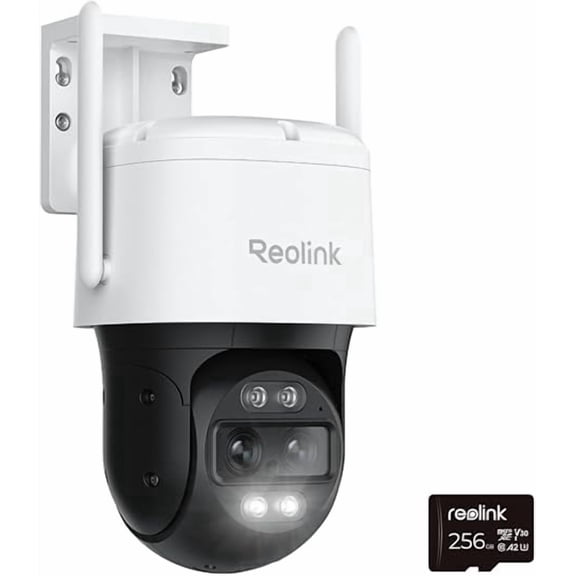 Reolink TrackMix WiFi 4K 8MP PTZ Wi-Fi 6 Dual-Lens Security Camera 6X Hybrid Zoom with 256GB SD Card