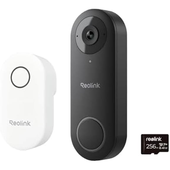 Reolink Video Doorbell WiFi Smart 2K+ Plug-in Camera with Chime 256GB microSD Card Person Detection