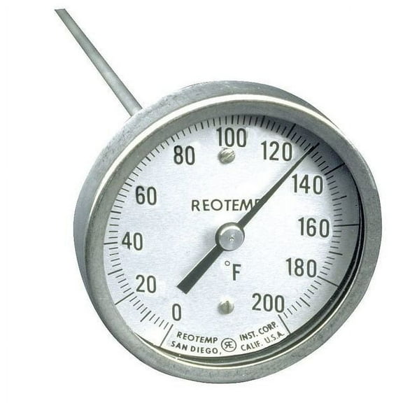 Reotemp Bimetal Thermom,3 In Dial,0 to 200F A36P 0-200 F