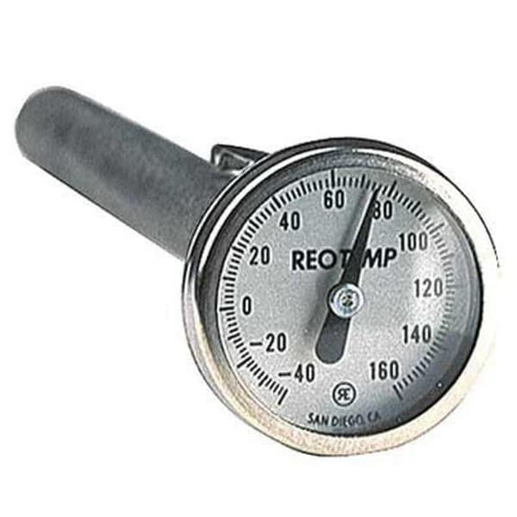 2" Stem Analog Dial Pocket Thermometer, -40 Degrees to 160 Degrees F