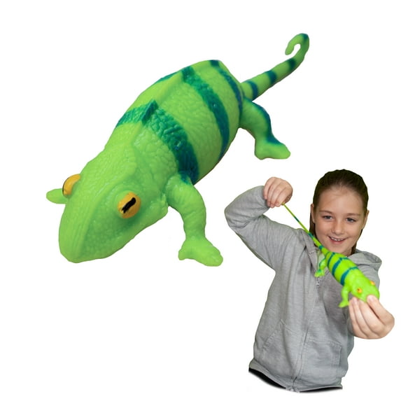 Rep Pals - Chameleon Stretchy Toy by Deluxebase. Realistic Feeling Stretch Animal Toy for Kids