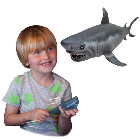 Rep Pals - Great White Shark by Deluxebase. Stretchy Squishy Animal Figure, Soft Flexible Squeeze Toy, Sensory Fidget Toy & Fun Gift for Kids.