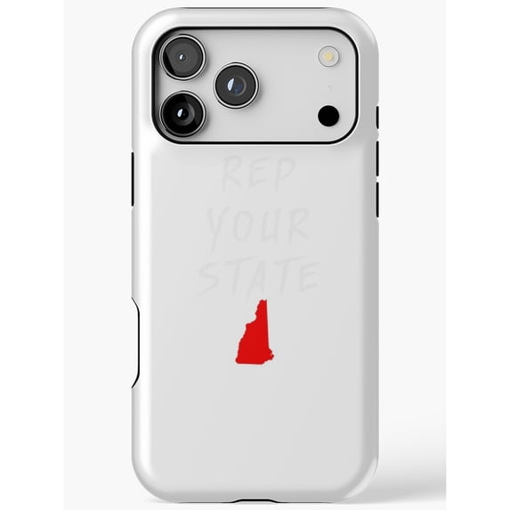 Rep Your State New Hampshire Silhouette Red and Light Gray Tough iPhone ...