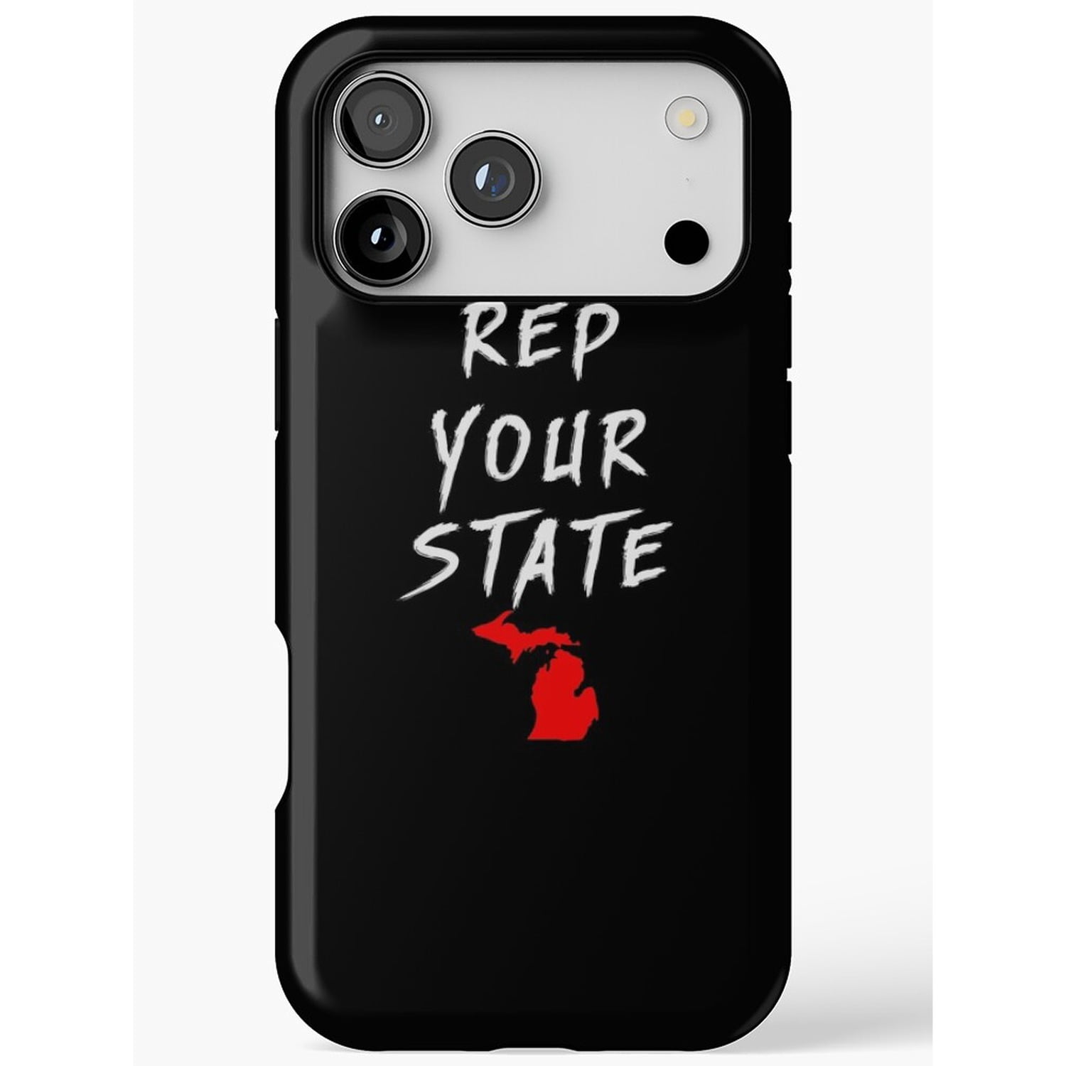 Rep Your State Red Michigan Map Tough Case for Apple iPhone ...