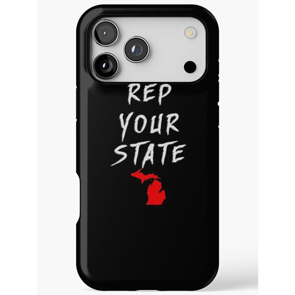 Rep Your State Red Michigan Map Tough Case for Apple iPhone, Polycarbonate and TPU