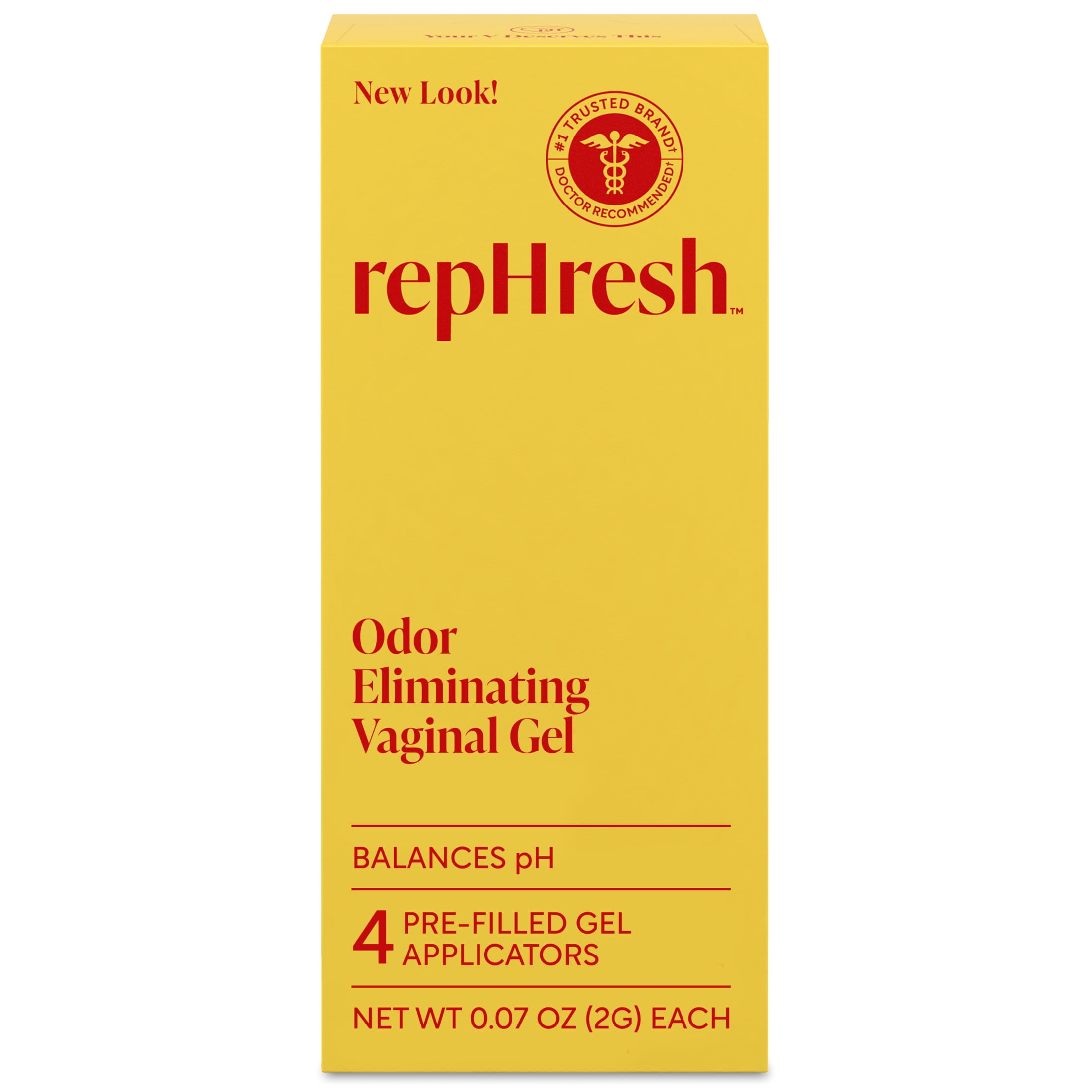 repHresh Odor Eliminating Vaginal Gel, Clinically Tested to Balance pH & Eliminate Odor for up to 3 Days, Pre-Filled Applicators, 4 ct