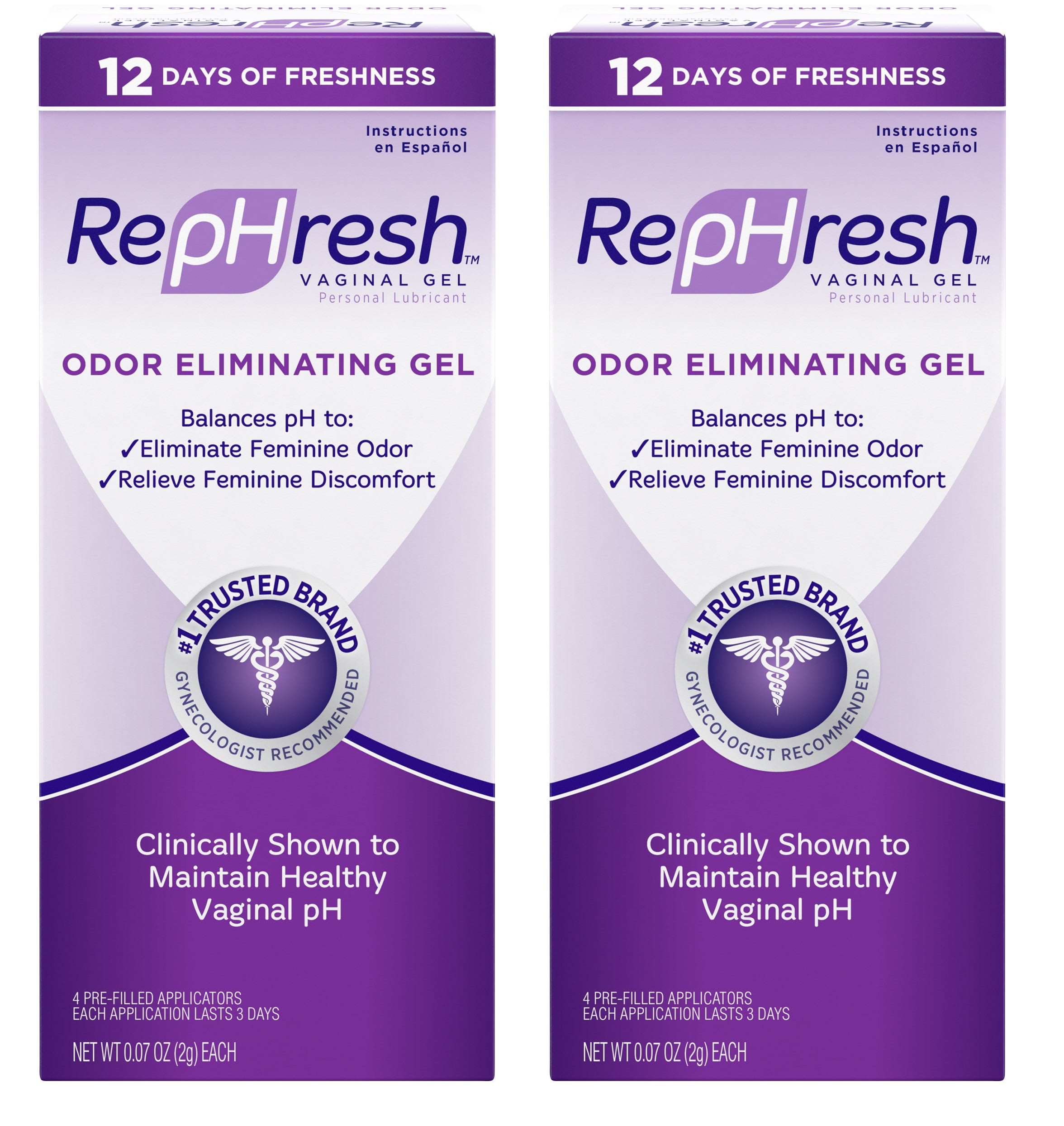 RepHresh, PH Balancing Odor Eliminating Vaginal Gel with Applicators