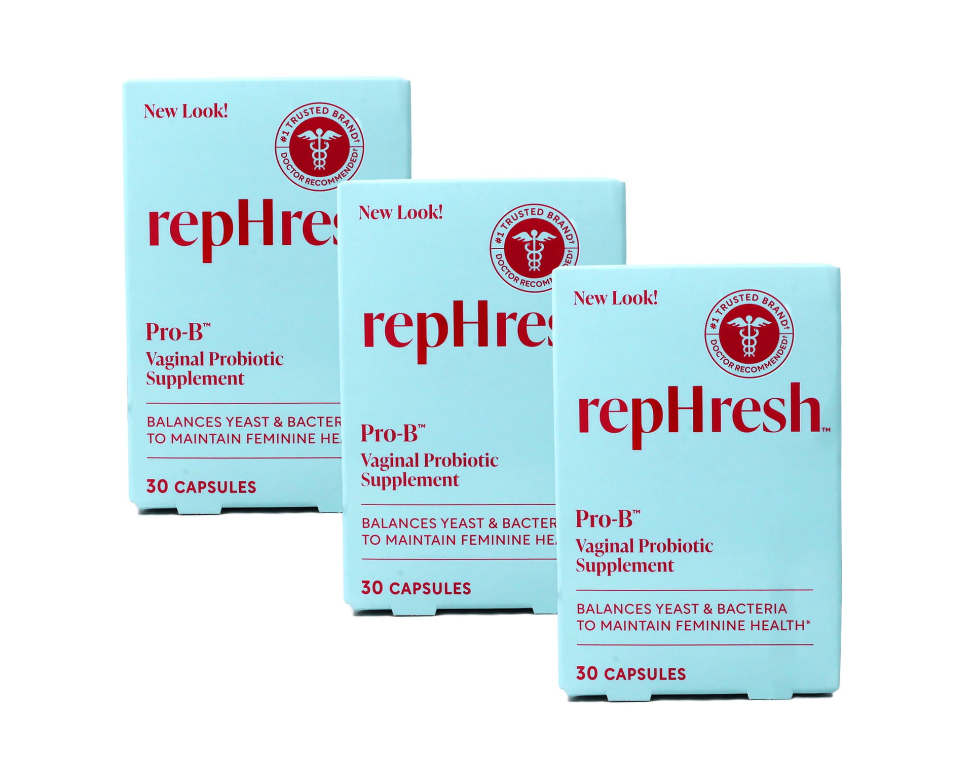 RepHresh Pro-B Probiotic Feminine Health Balance Bacteria, 30 ct, - 3 Pack