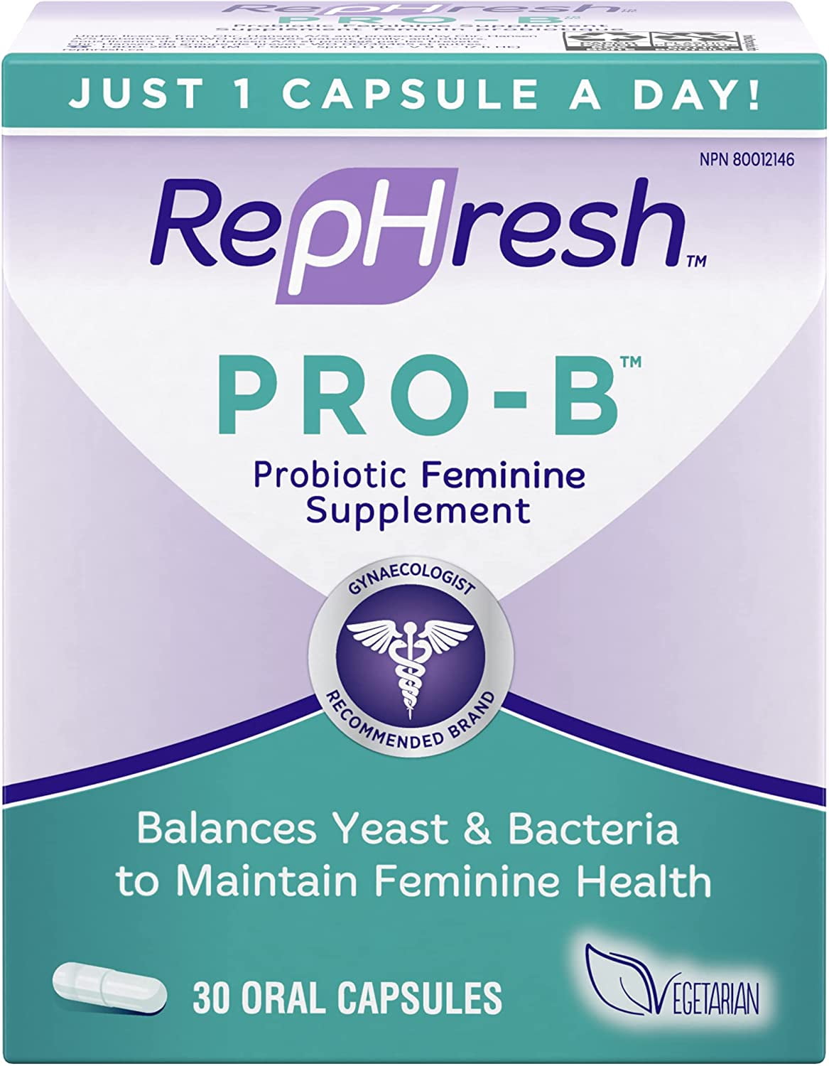 Rephresh Pro-B Probiotic Feminine Supplement Capsules, 30 Ea, 3 Pack