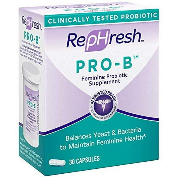 RepHresh Pro-B Probiotic Feminine Supplement 30 Capsules Pack of 3
