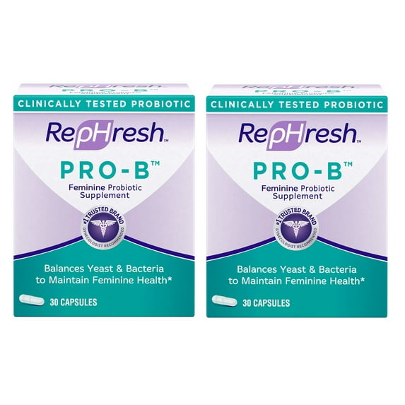 RepHresh Pro-B Probiotic Feminine Supplement, 30 ea (Pack of 2)