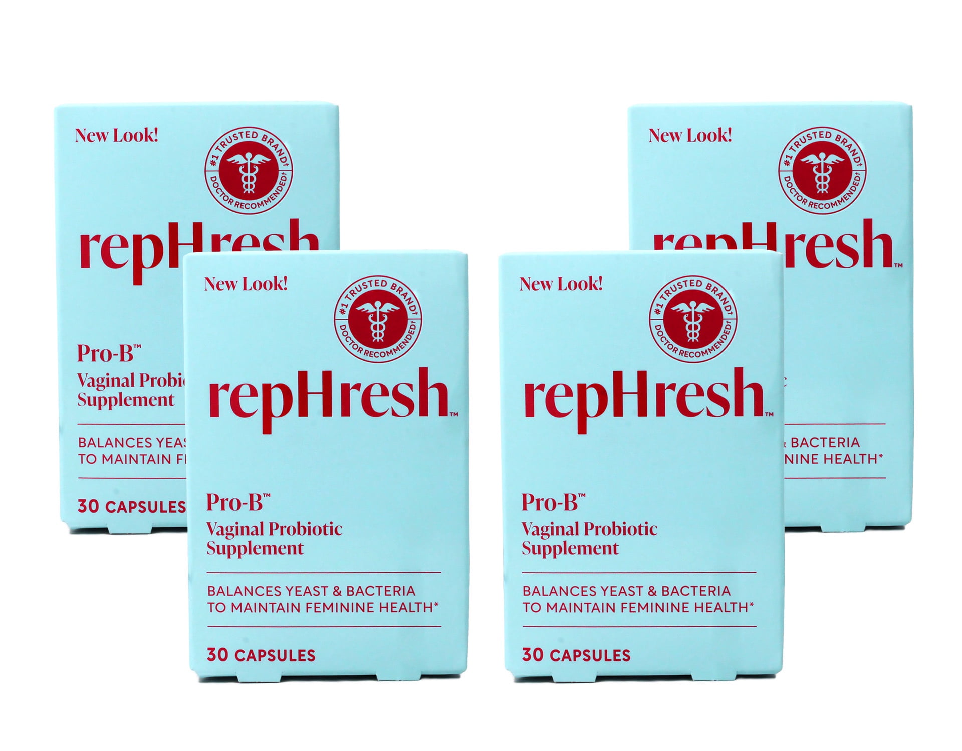 RepHresh Pro-B Probiotic Feminine Supplement, 30 ea (Pack of 4)