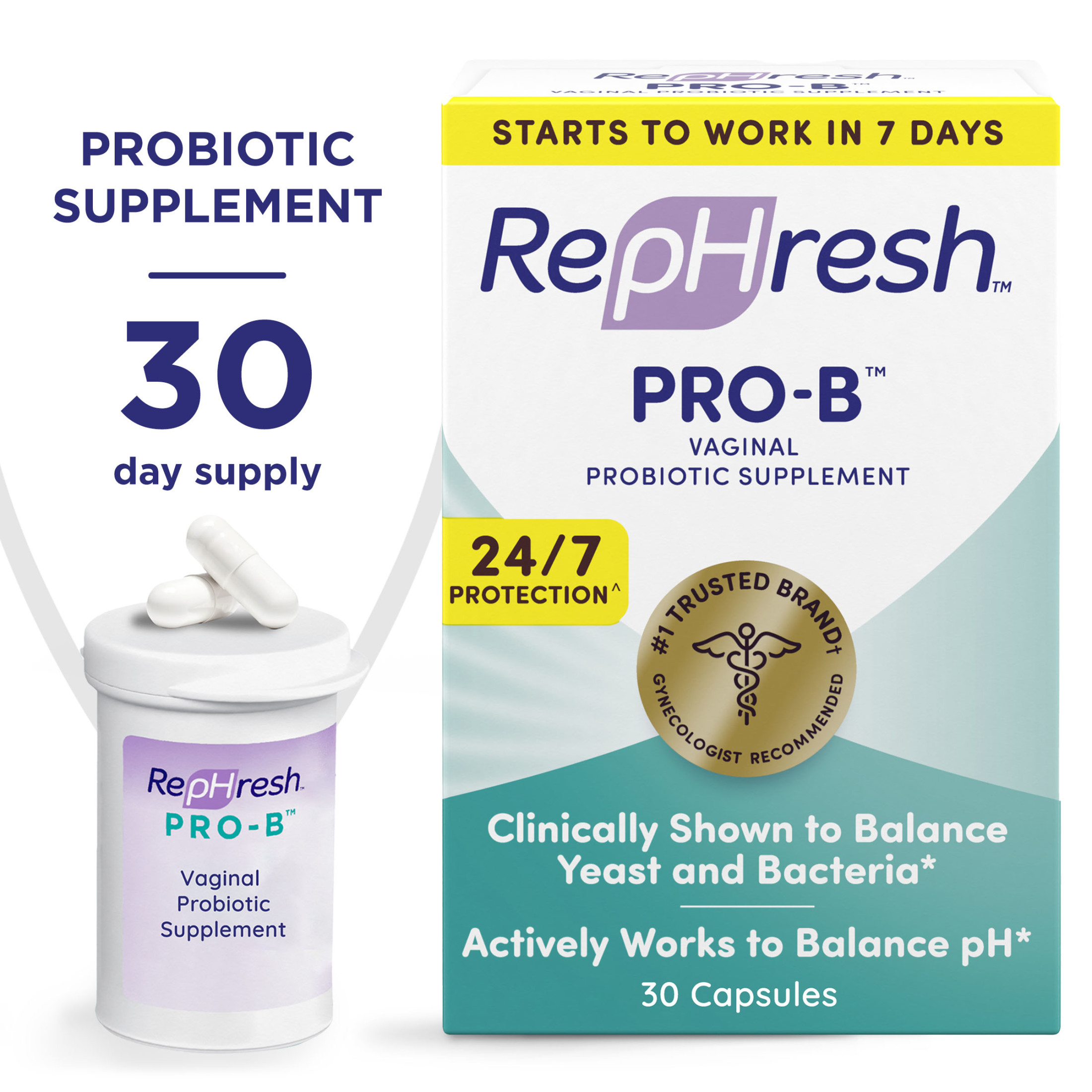 RepHresh Pro-B Probiotic Supplement for Women, 30 Oral Capsules - image 1 of 11