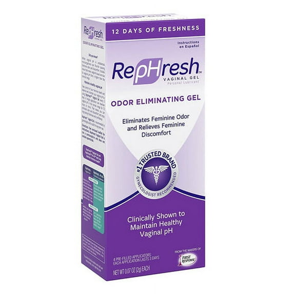 RepHresh Vaginal Personal Lubricant Odor Eliminating Gel, 4 Ea, 2 Pack