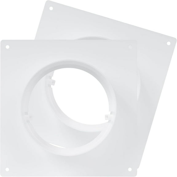 Repa Market 4" Inch Pack of 2 Duct Connector Flange - Plastic Straight Pipe Flange for Heating, Cooling - Inlet Outlet Ventilation System - Ducting Coupling Wall Plate - Assembly Joint