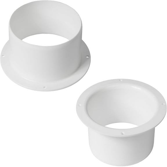 Repa Market 4" Inch Pack of 2 Plastic Duct Connector Flange - Ducting, Pipe Adapter