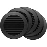 Repa Market 5 Pack 4  Inch Black Plastic Air Vent Cover with Mounting Neck and Mesh Screen