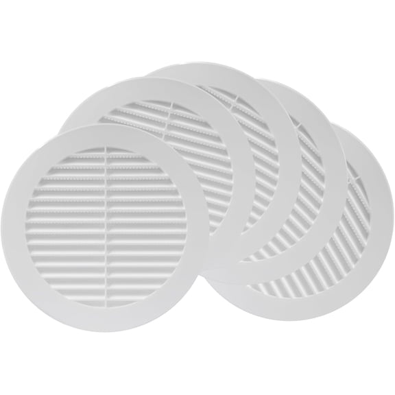 Repa Market 5 Pack 6” Inch White Plastic Air Vent Cover with Mounting Neck and Mesh Screen