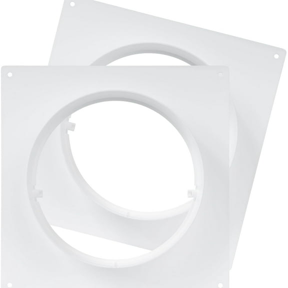 Repa Market 6" Inch Pack of 2 Duct Connector Flange - Plastic Straight Pipe Flange for Heating, Cooling - Inlet Outlet Ventilation System - Ducting Coupling Wall Plate - Assembly Joint