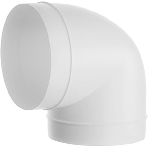 Repa Market 6” Inch Plastic 90 Degree Elbow - White Round Ducting Pipe Connector