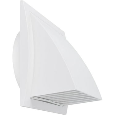 Repa Market 6” Inch White Plastic Exhaust Hood with Rain Cover – Outdoor Dryer Vent Cover