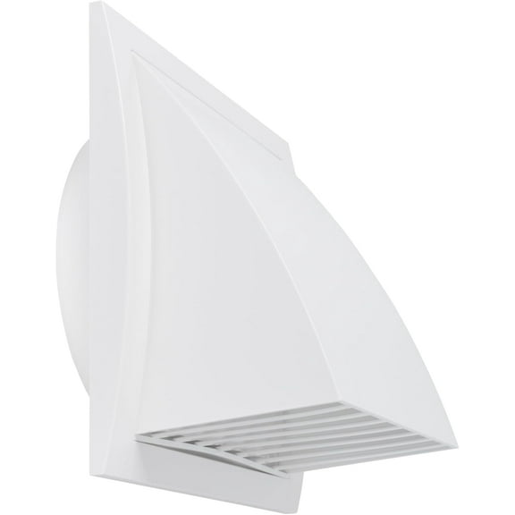 Repa Market 6” Inch White Plastic Exhaust Hood with Rain Cover – Outdoor Dryer Vent Cover