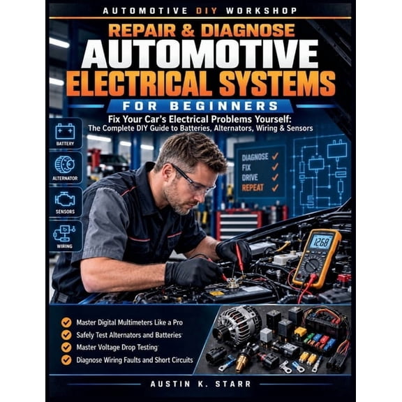 Automotive and Wiring Workshop Repair & Diagnose Automotive Electrical Systems for Beginners: Fix Your Car's Electrical Problems Yourself: The Complete, Book 2, (Paperback)
