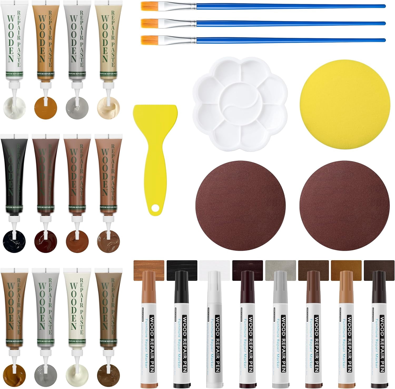 Repair Kit: 12-Color Filler and 8-Color Furniture Markers Touch Up for ...