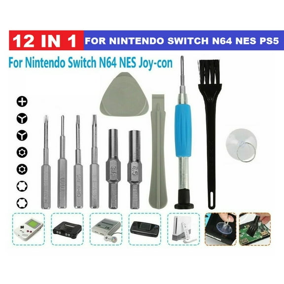 Kingsdun Repair Kit Chrome Vanadium 12 in 1 Professional Security Screwdriver Set with Pry Tool