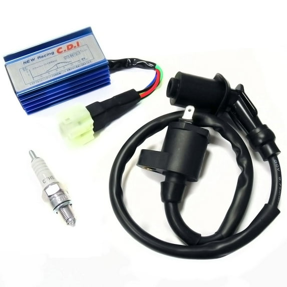 Repair Kit: Scooter Troubleshooting No Spark. INCLUDES: Ignition Coil (2-Pin) + NGK Spark Plug C7HSA + Performance Racing CDI for GY6 50cc 125cc 150cc