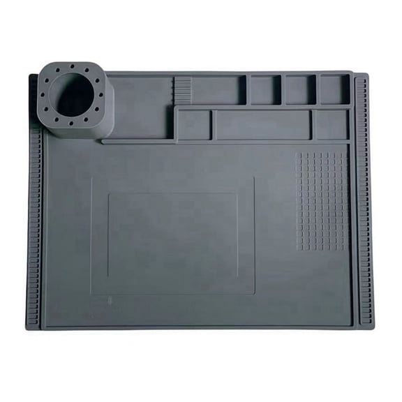 Repair Pad Insulation Heat- Soldering Station Silicon Soldering Mat Work Pad Desk for BGA Soldering Station,1 x Adsorption Soldering Mat,Gray