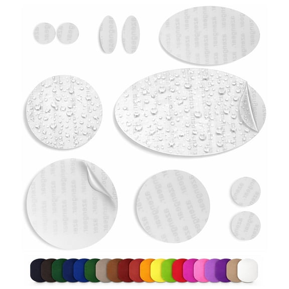 Repair Patches for Jackets, Tent, Shoe, Air Mattress, PVC Gear - Waterproof, Self-Adhesive, Tear-Cold-Heat-Resistant, Down Puffer Coat (11 Pieces, Transparent)