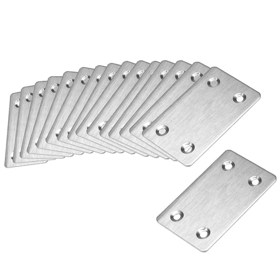 Repair Plates, 60mm x 38mm, Flat Fixing Mending Bracket Connector, 16 Pcs