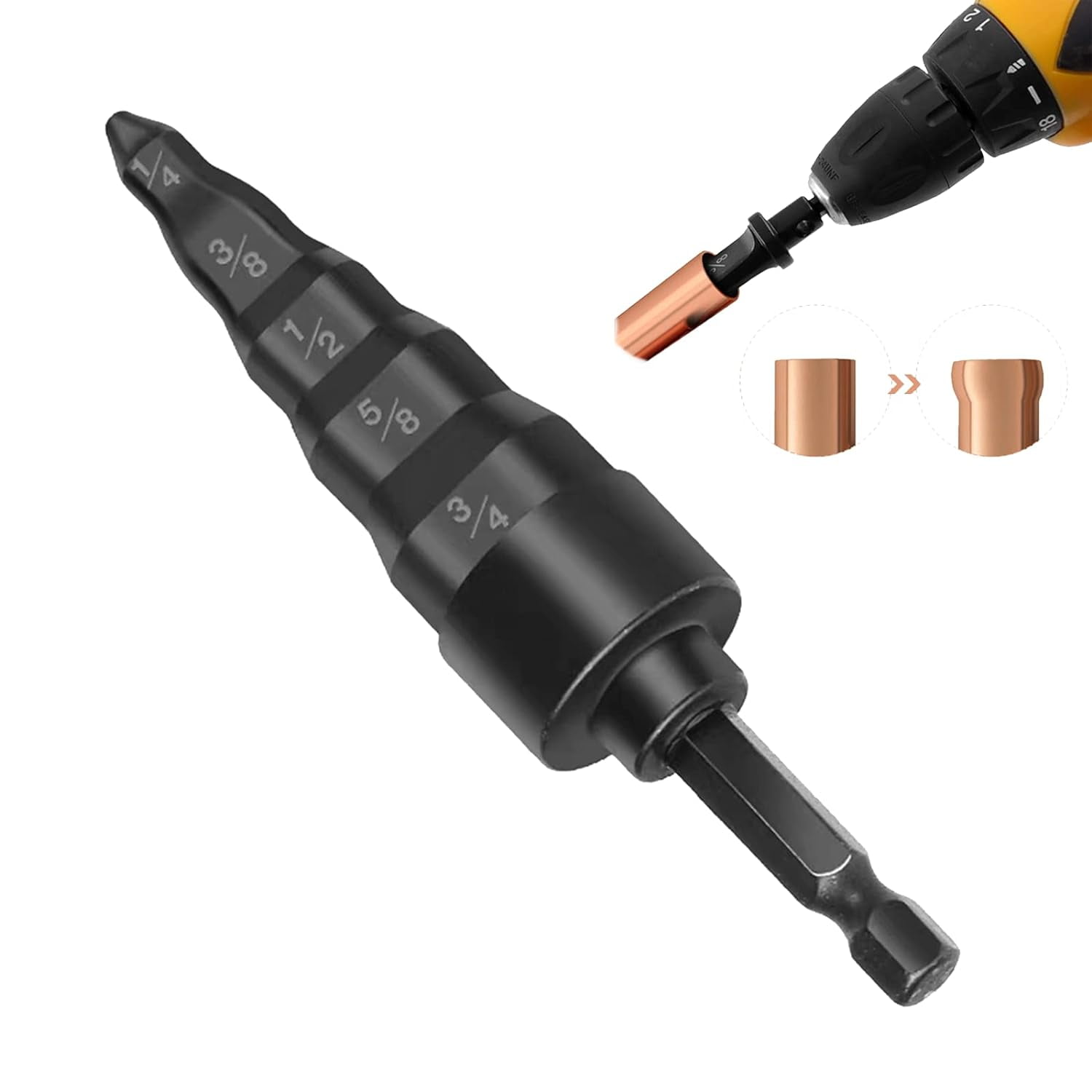 Repair Tool, Air Conditioner Copper Pipe Expander Swaging Drill Bit Set