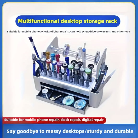 A Repair Tool Storage Box, Compact-sized Storage Case, Multi-compartment Plastic Tool Tray, Durable Workbench Accessory, Suitable for Electronic Maintenance, Large-capacity Storage