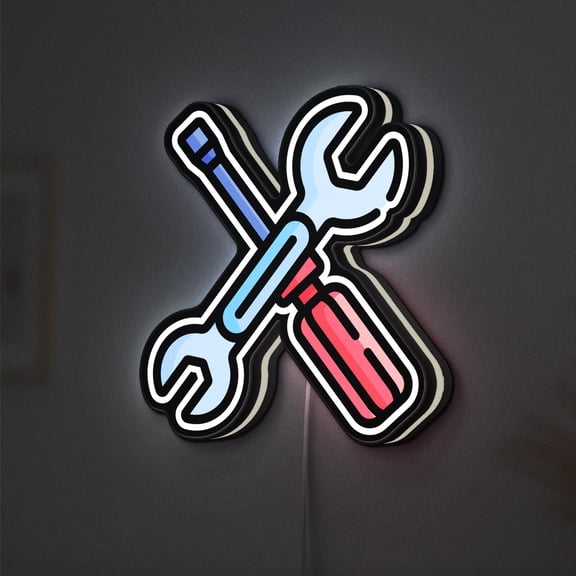 Repair Tools 3D Novelty Light Box for Handymen, Garage Decor and, Ideal for Mechanics (Width 20 inch, 50cm)