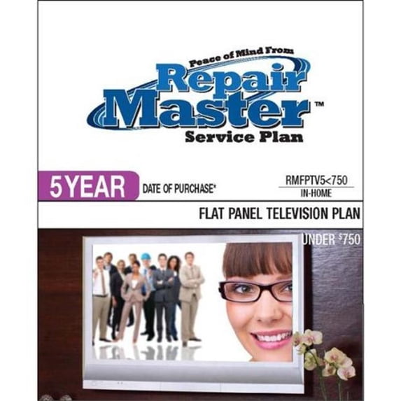 RepairMaster RMFPTV5U750 5 Year DOP - Under 750 Dollars Flat Panel TV Plan