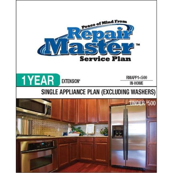 Repair Master RMAPP1 500 1-Yr Extension Single Appliance-No Washer - Under $500