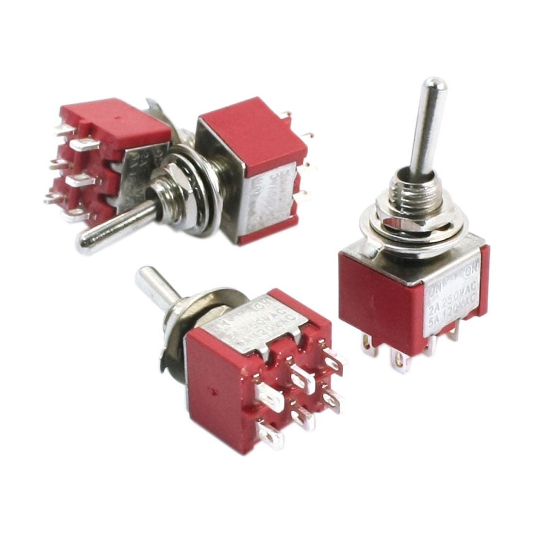 Repairing 250V 2A ON/ON 2 Positions 6 Pin Latching Toggle Switch 4pcs