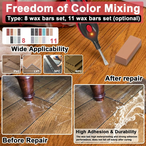 Repairing Tool Set,Porcelain Furniture Tool Scratch Nail Filler Set Scratch Nail Set Handheld Wax Set Porcelain Furniture Floor Diy Tool Handheld Wax Tool Tile Floor Nail Filler Tool Dsfen