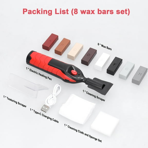 Repairing Tool Set,Set Scratch Nail Floor Diy Tool Porcelain Furniture Tool Handheld Wax Tool Set Handheld Wax Scratch Nail Filler Tile Floor Set Porcelain Furniture Multicolor 8 wax bars set