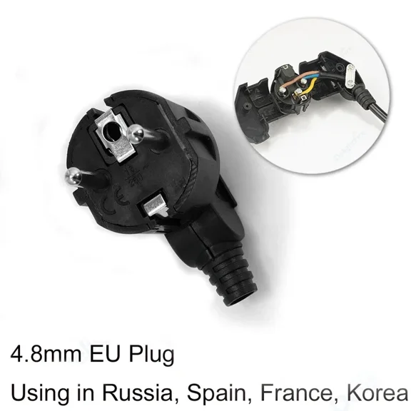 Repalcement EU AC Outlet Spain Korea Rewireable Socket Outlet Male Female Wiring Plug Extension Cord Cable Connector Power Cable