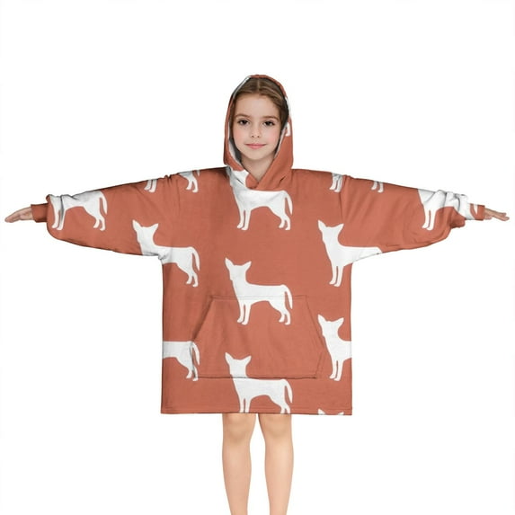 Repeat Chihuahua Blanket Hoodies for Kids 6-13YR Oversize Wearable Blanket Hoodies for Boys Girls Teens
