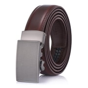 Repeated Block Leather Ratchet Belt