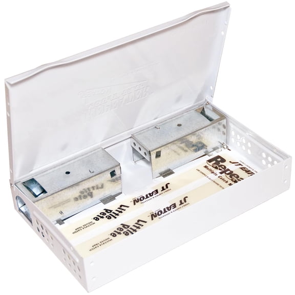 Repeater Multiple Catch Mouse Trap White Powder-Coated Steel Humane, Reusable Live Catch Trap for Up to 30 Mice No Bait Needed, Low-Profile Design
