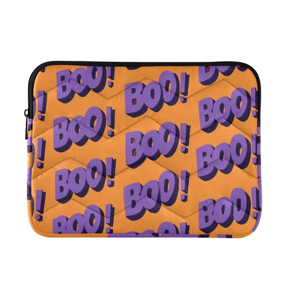 Repeating Boo Sign Halloween Quilted Laptop Protective Cases Computer Sleeves Tablet Bags Briefcases M