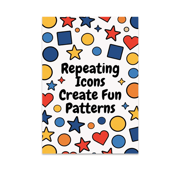 Repeating Icons Create Fun Patterns - Modern Decor Enthusiast - 13x19 Poster Print