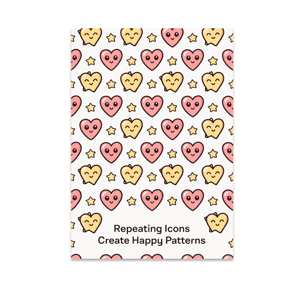 Repeating Icons Create Happy Patterns - Home Decor Enthusiast - 13x19 Poster Print