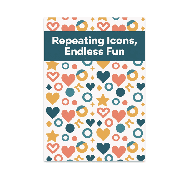 Repeating Icons Endless Fun - Modern Wall Decor - 13x19 Poster Print